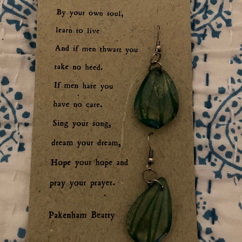Green Teardrop Earrings